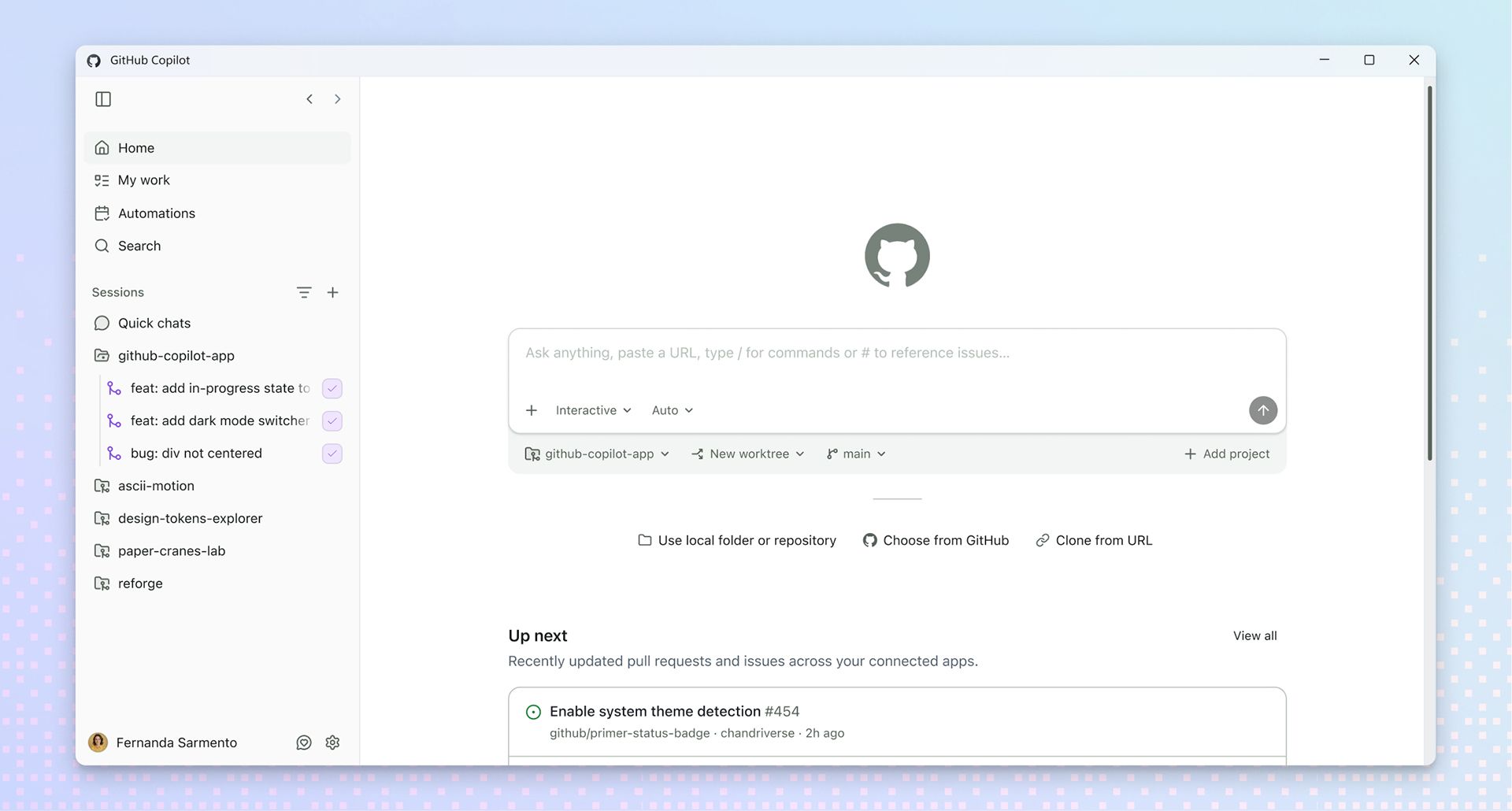GitHub Copilot app My Work ビュー.jpg