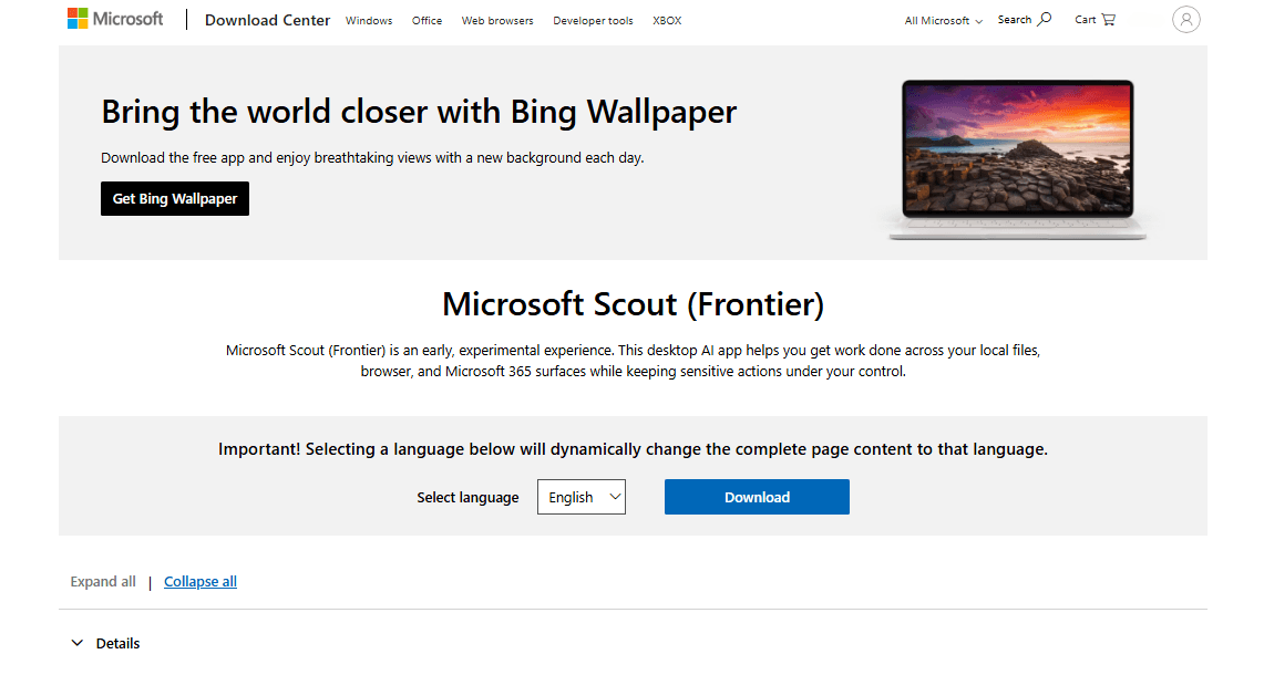 Microsoft Scoutのインストーラをダウンロード.png