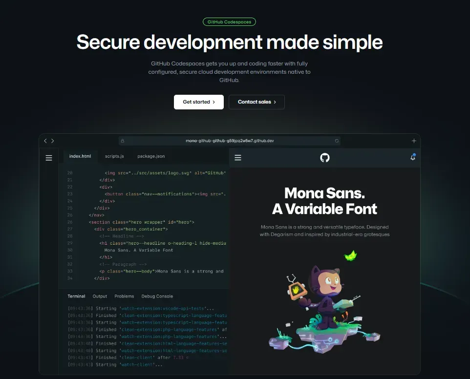 GitHub Codespacesイメージ 参考:GitHub