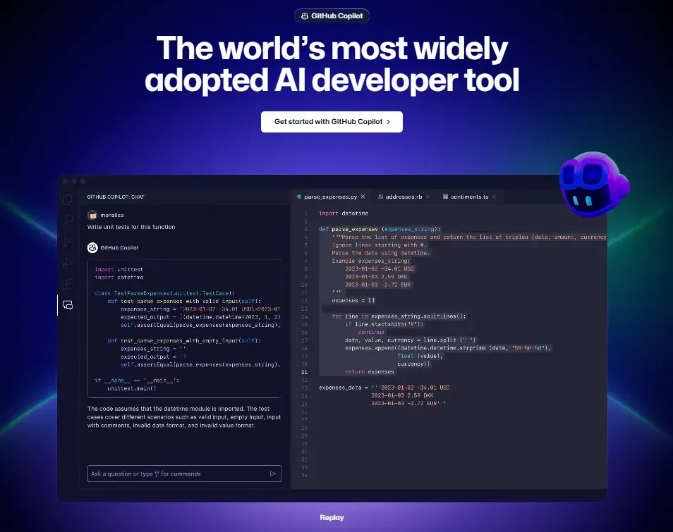 GitHub Copilotイメージ 参考:GitHub