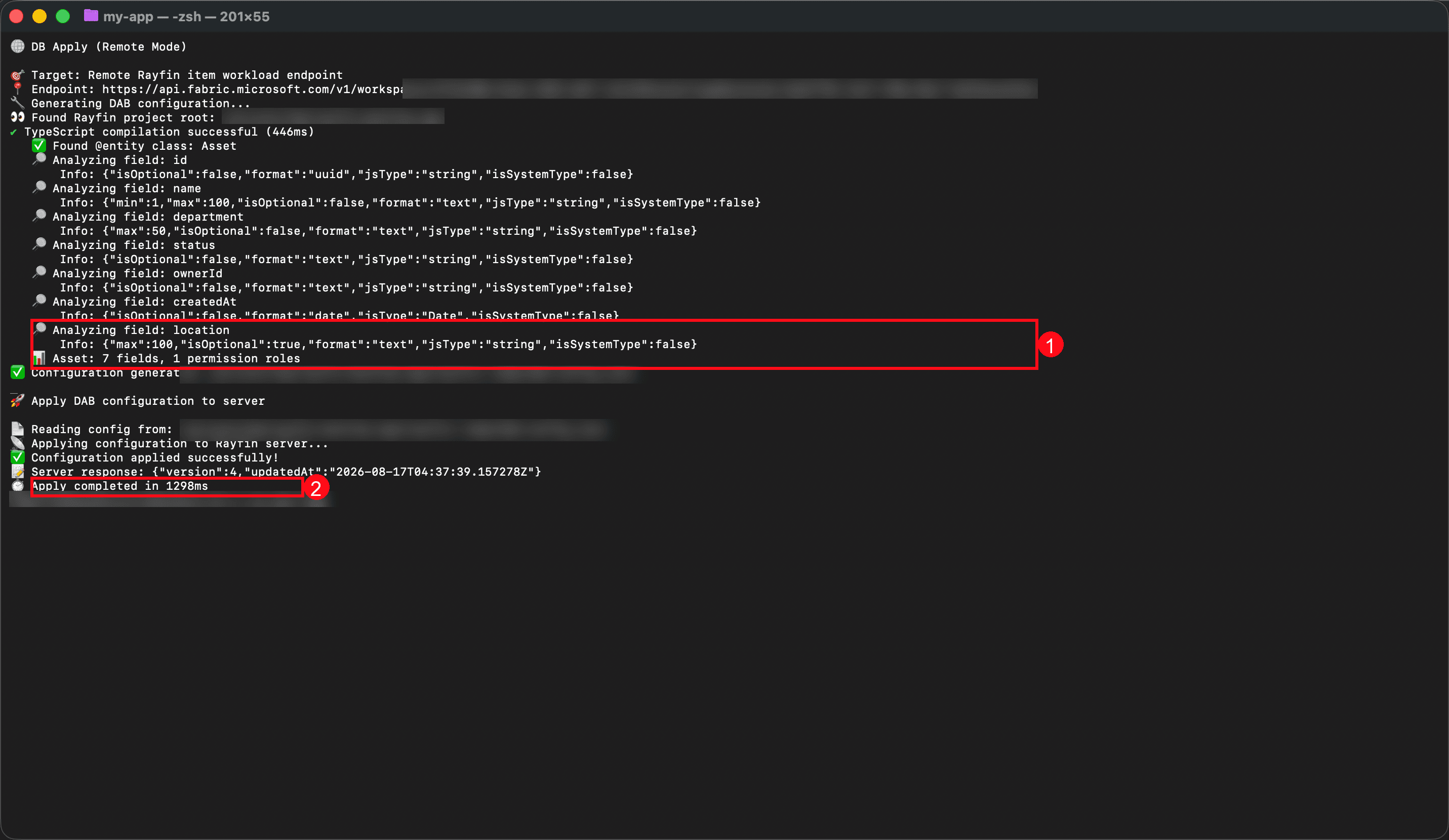 rayfin up db applyの実行結果.png