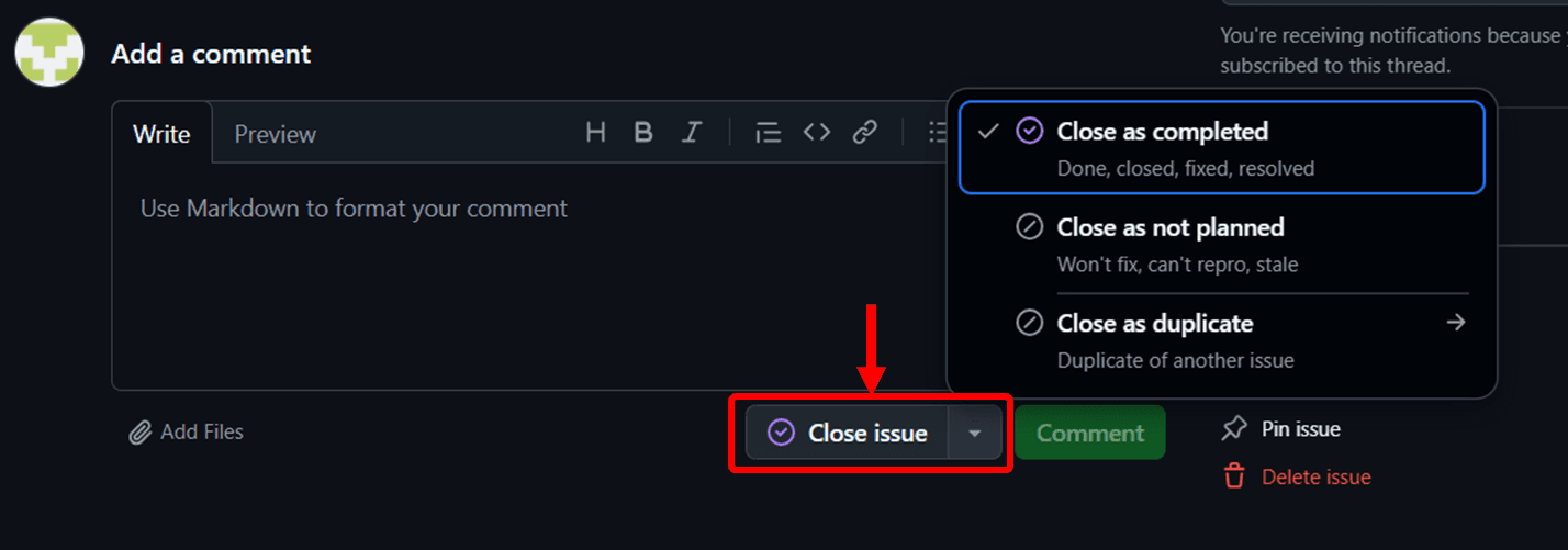 ステップ4：Close issue.png